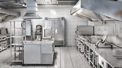 Keuken met keukenapparatuur