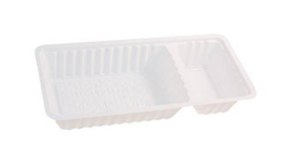 Wit plastic bakje voor frietjes