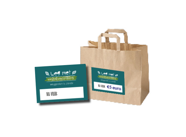 Papieren tas met sticker