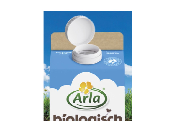 Arla melk fles met open dopje