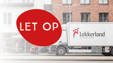 vrachtwagen levering rode bol let op