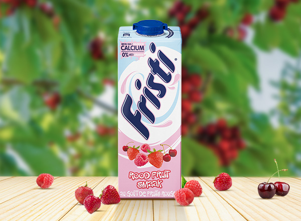 Fristi fles met de smaak rood fruit 