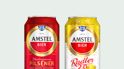 Verschillende blikjes van Amstel