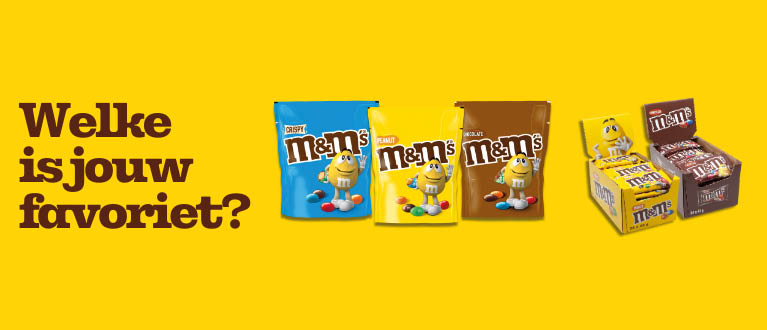 verschillende zakken M&M's