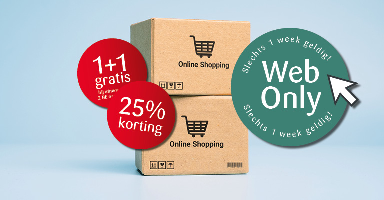 Web Only - Stapel dozen met kortingsbollen