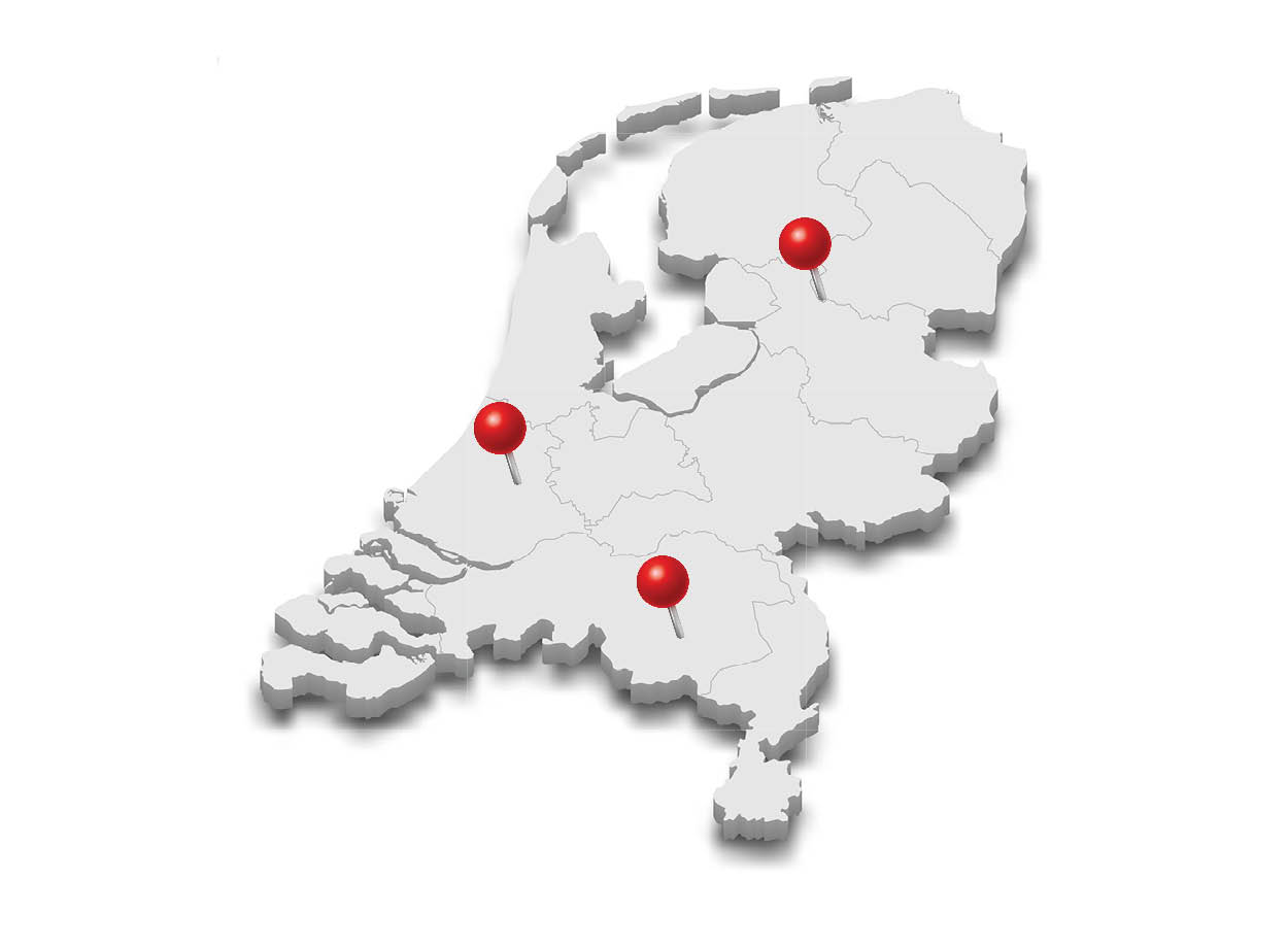 Kaart met locaties LL