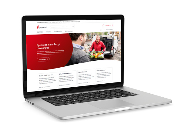 Laptopscherm met nieuwe homepage